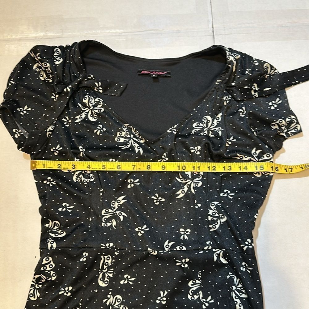 Betsy Johnson women’s fit and flare polka dot bow print dress size 6 - Picture 9 of 11